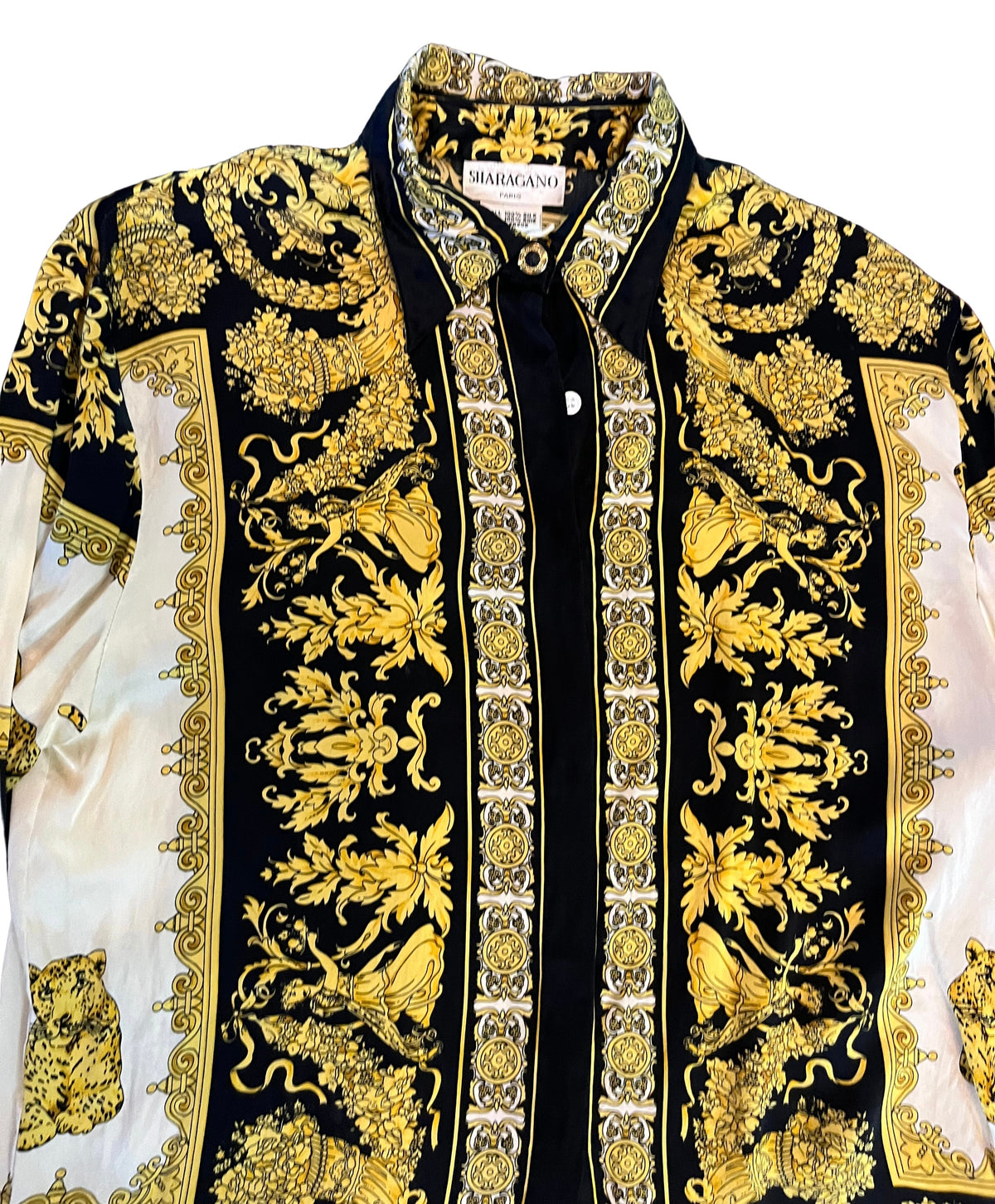 Camisa de seda metálica