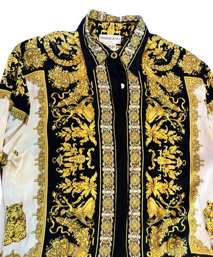 Camisa de seda metálica