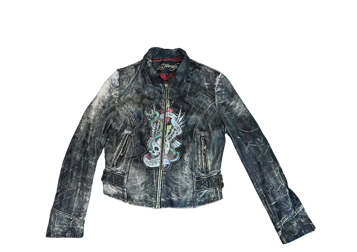 Chamarra de piel Ed Hardy y2k mujer tigers den