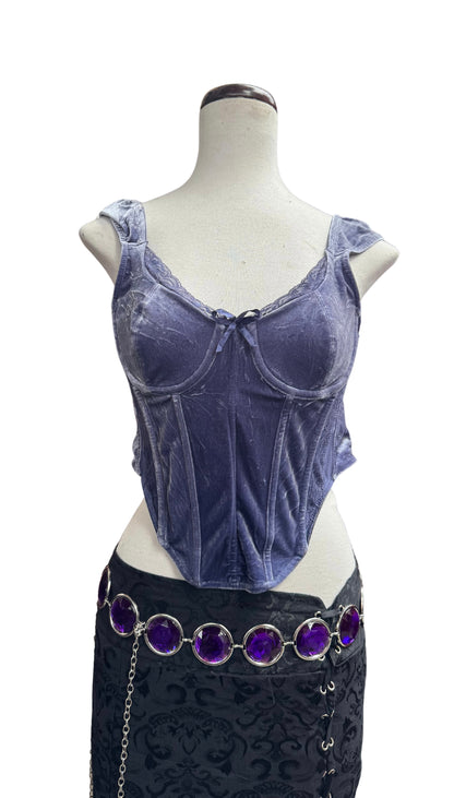 corsé de terciopelo color tulip boho
