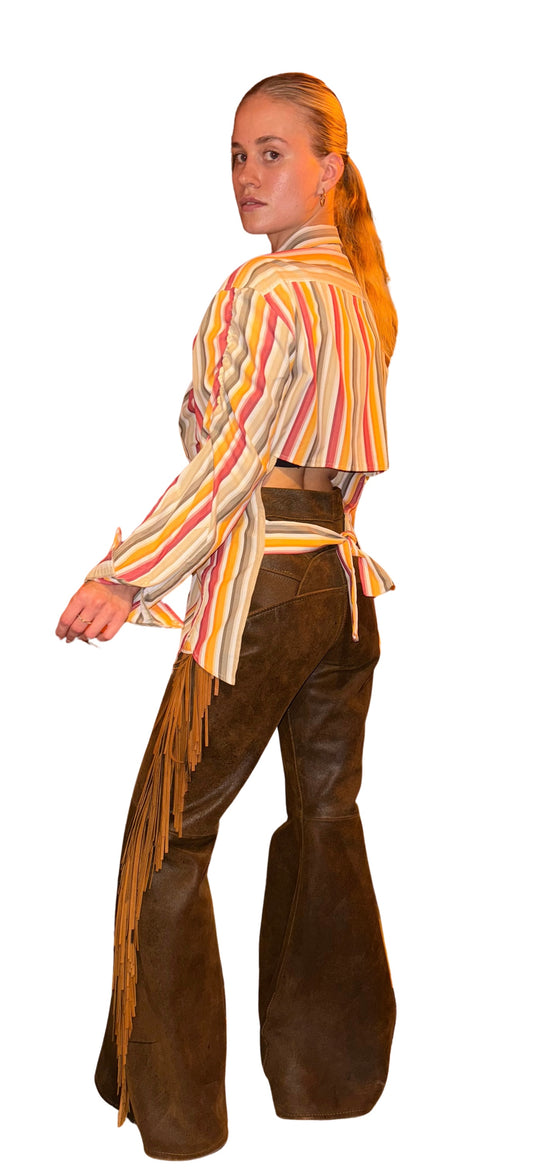 Pantalones de piel diseño de San Junipero
