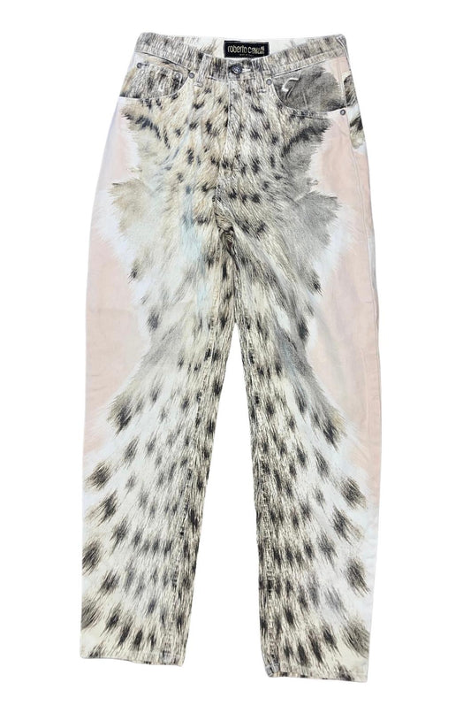 panatalones roberto cavali  feather print talla m