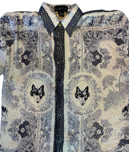 Camisa de seda metálica