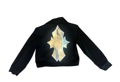 chamarra de mezclilla silver hearts negra