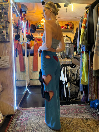 Kiss Pants in Turquoise Corduroy
