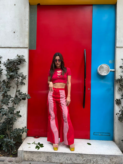 Sketch Pants in Red and Pink Corduroy