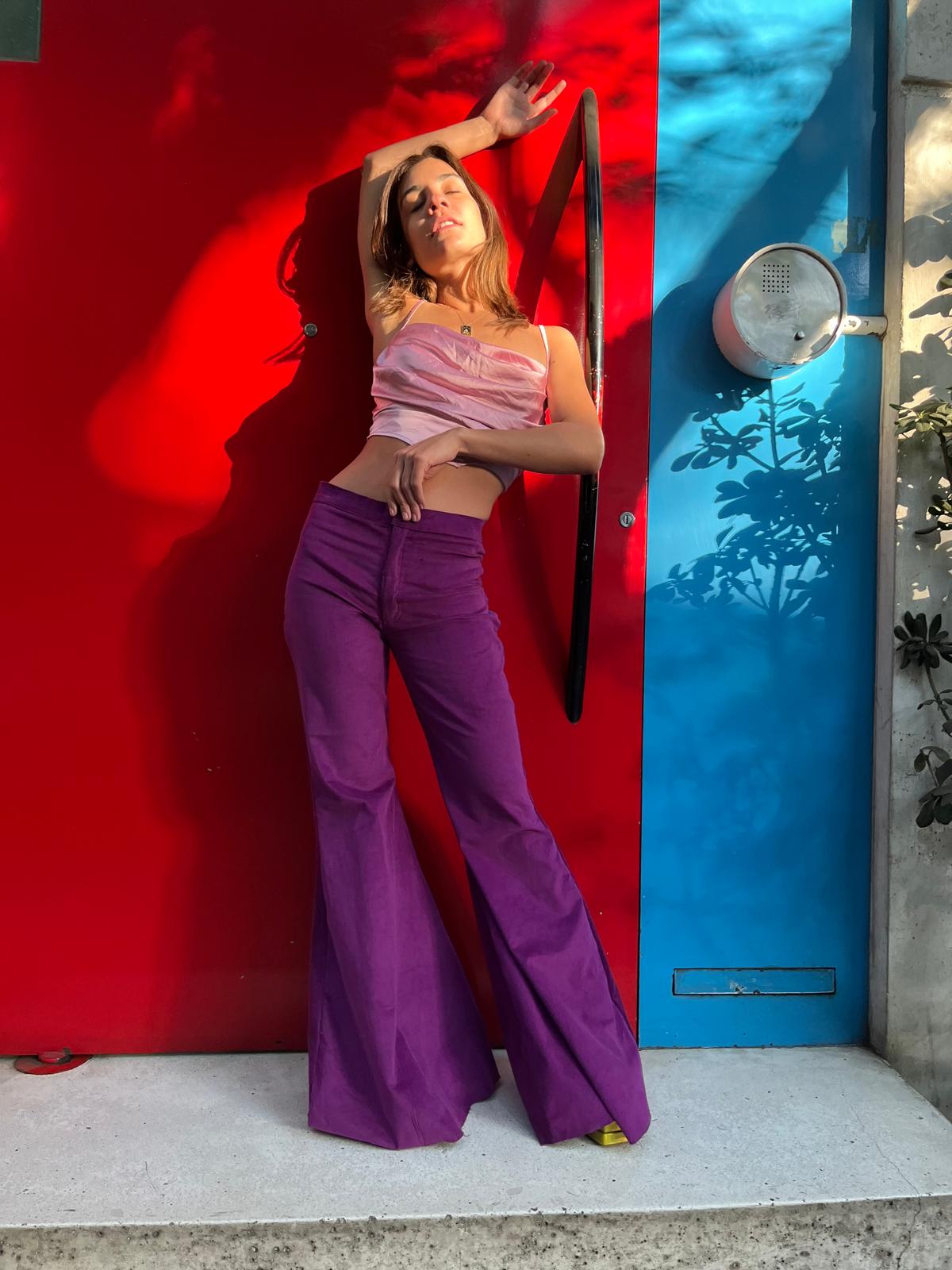 Sunny Pants in Purple Corduroy