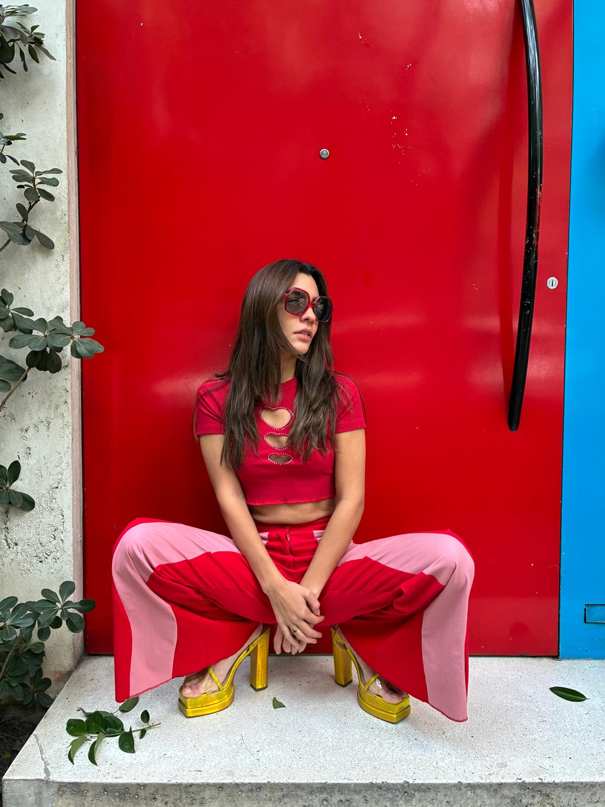 Sketch Pants in Red and Pink Corduroy