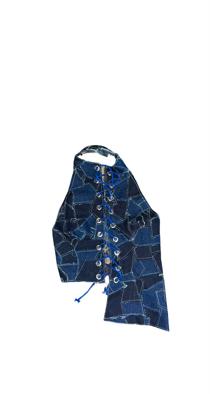 Denim patchwork set