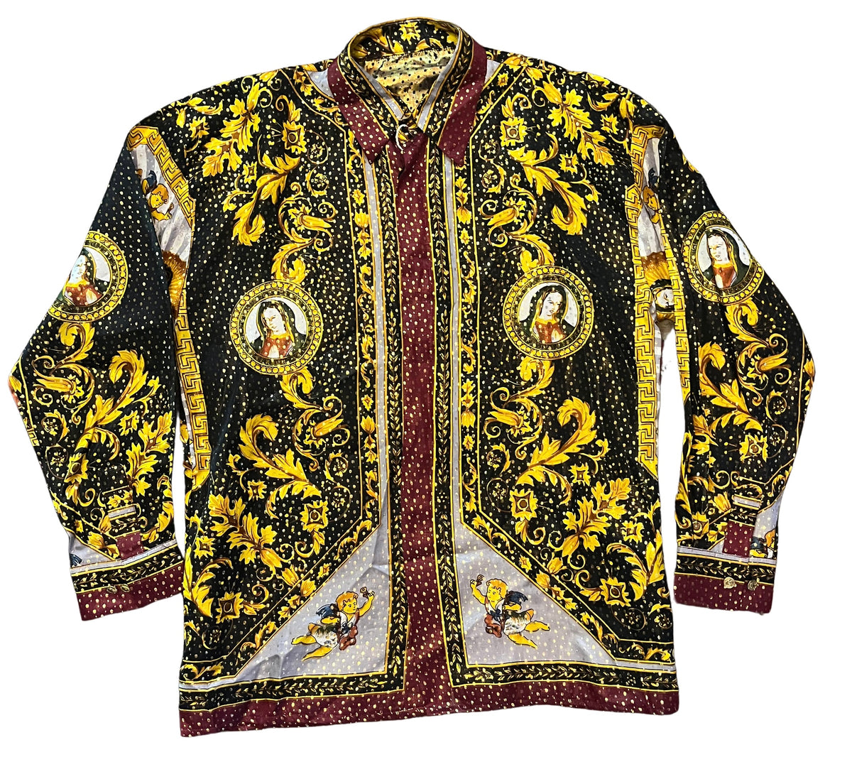 Camisa de seda metálica