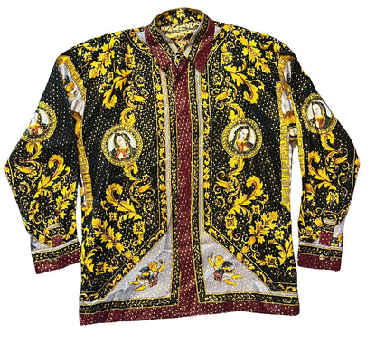 Camisa de seda metálica
