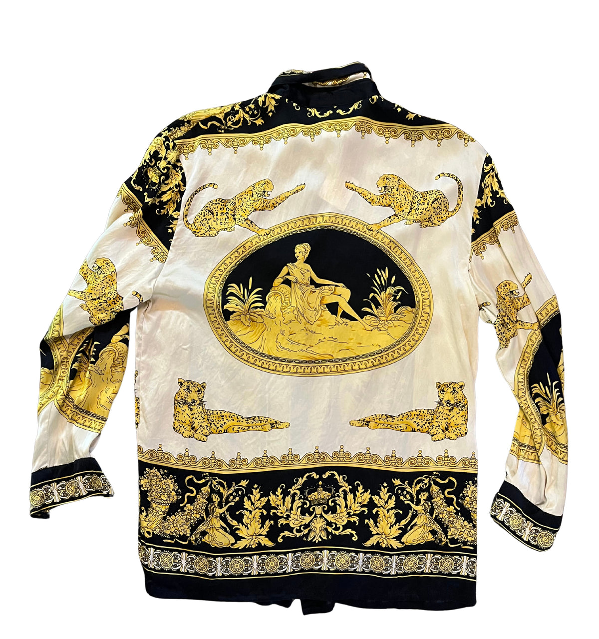 Camisa de seda metálica