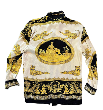 Camisa de seda metálica