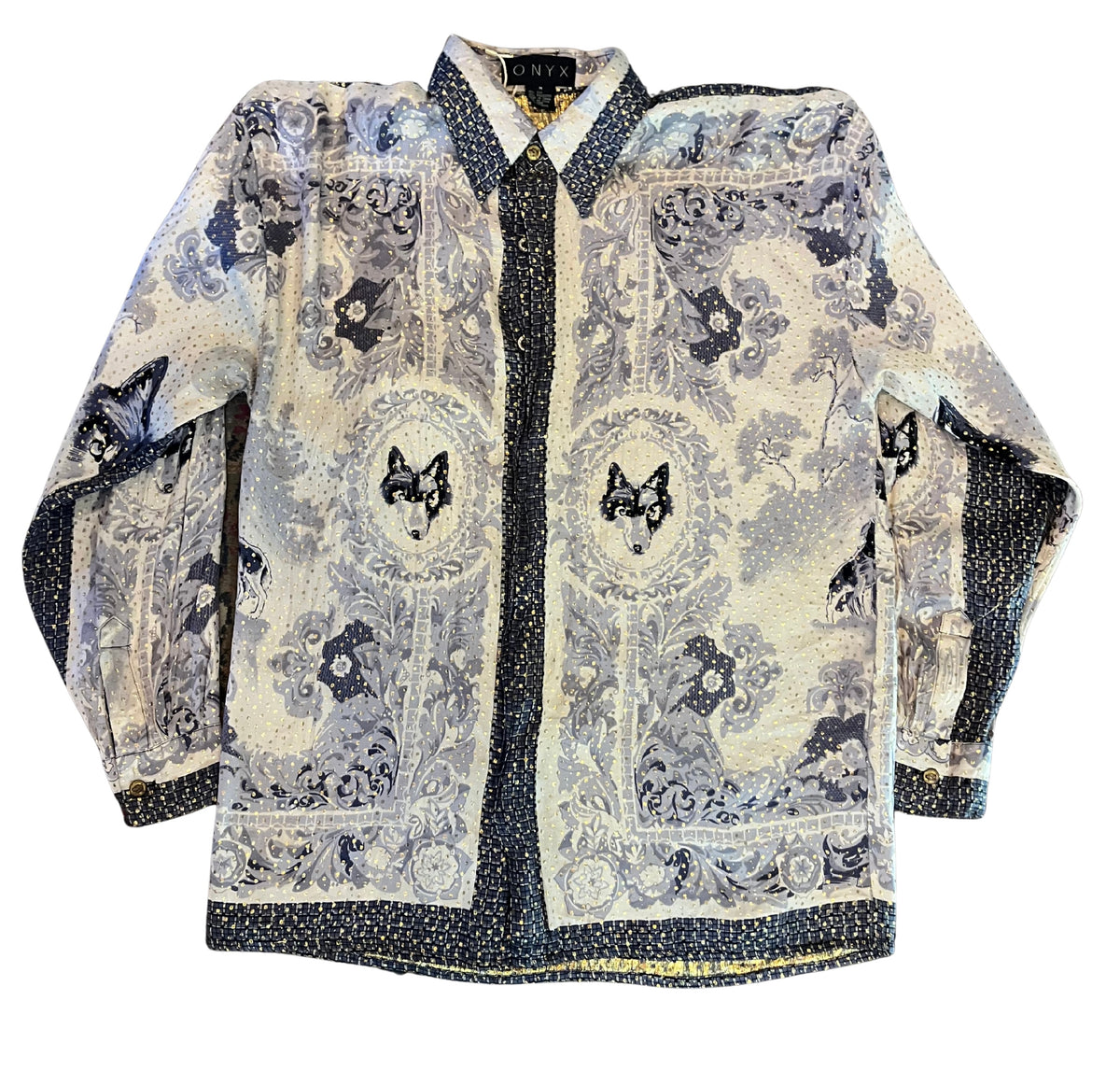 Camisa de seda metálica
