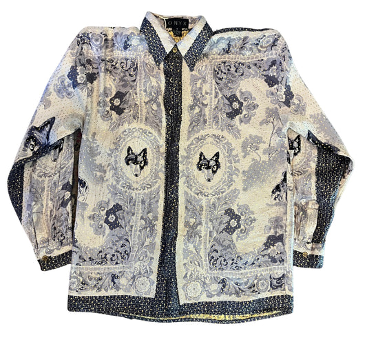 Camisa de seda metálica