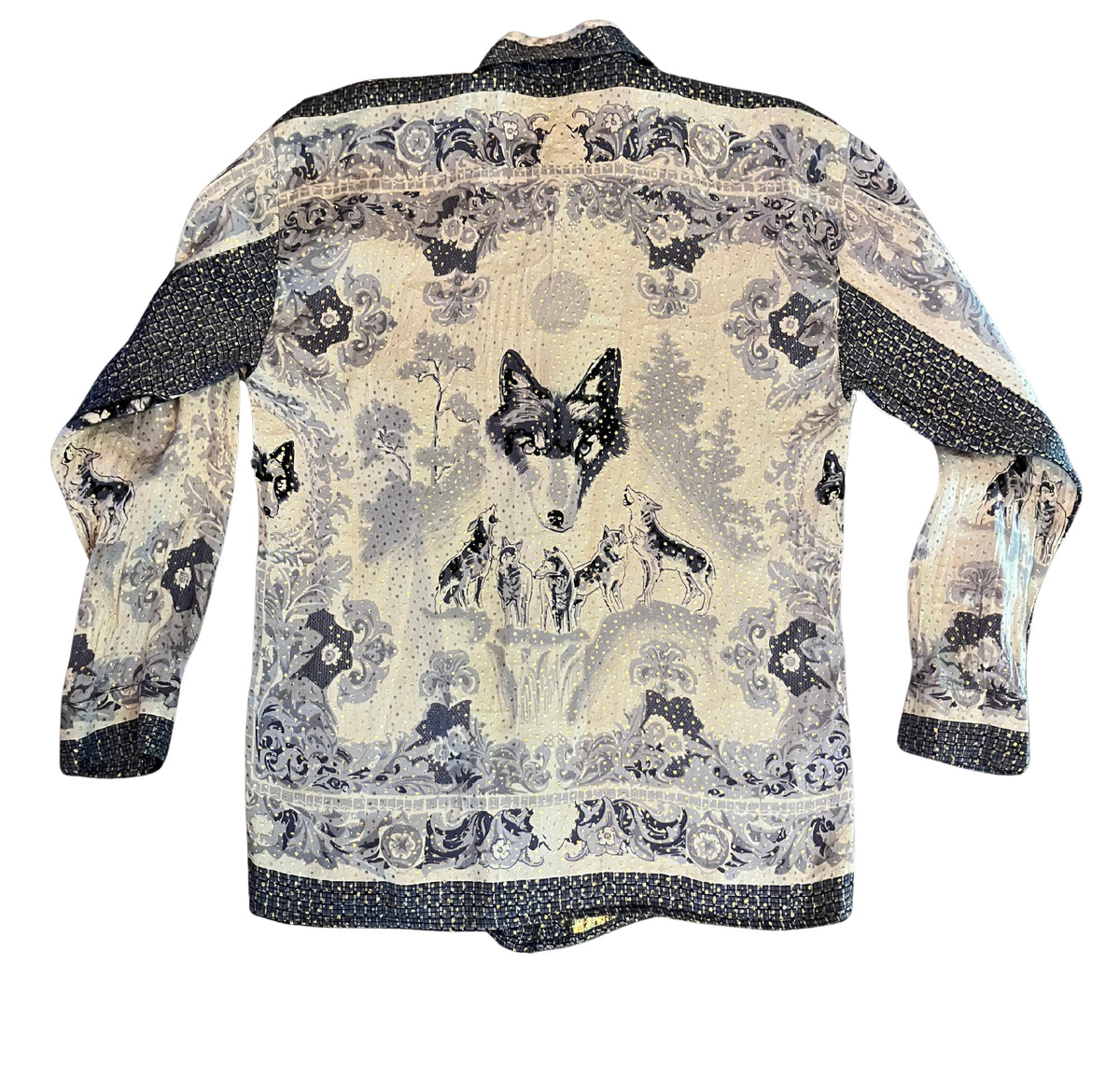 Camisa de seda metálica