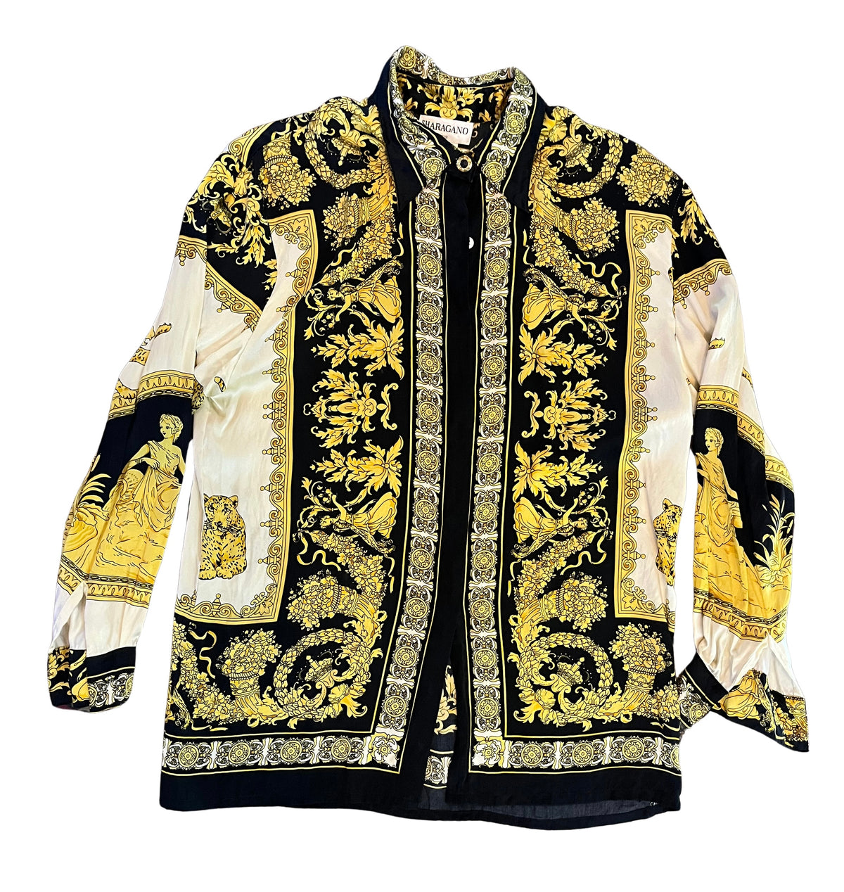 Camisa de seda metálica