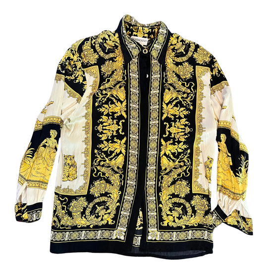 Camisa de seda metálica
